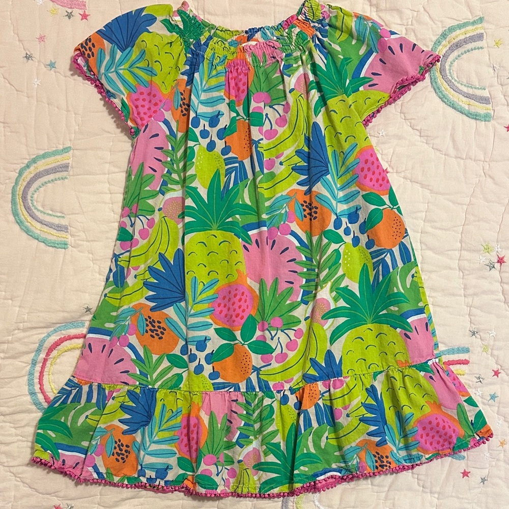 Boden Colorful Tropical Print Dress